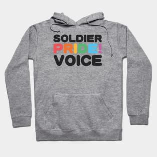 Soldier, Pride, Voice - LGBTQIAP+ Veteran Hoodie